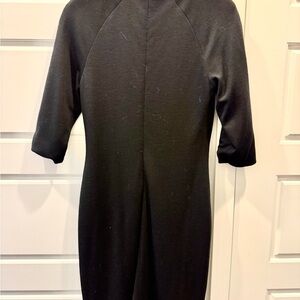 NWT Talbots Sz 6 Classic Black Wool Knit Dress, Lined w Back Zip